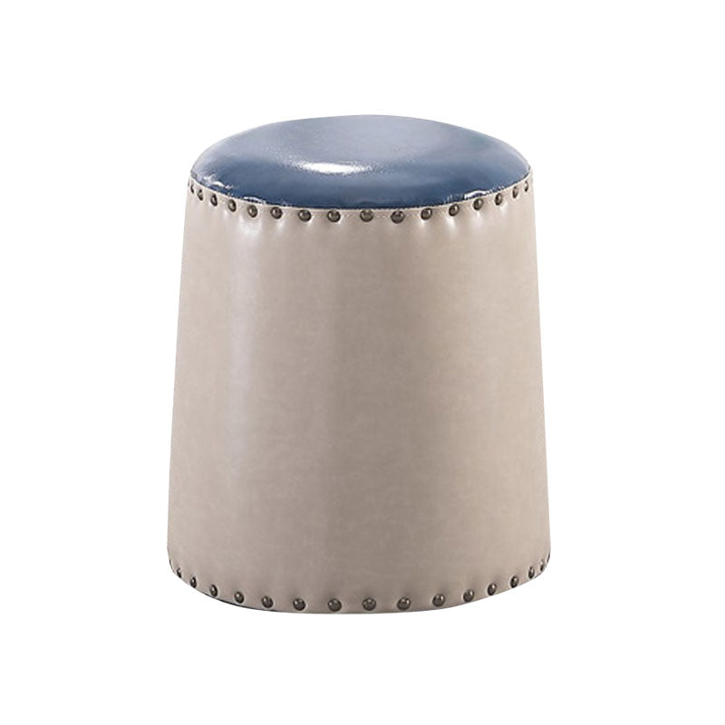 Leather Yellow Pouf Modern Stain Resistant Round Indoor Pouf