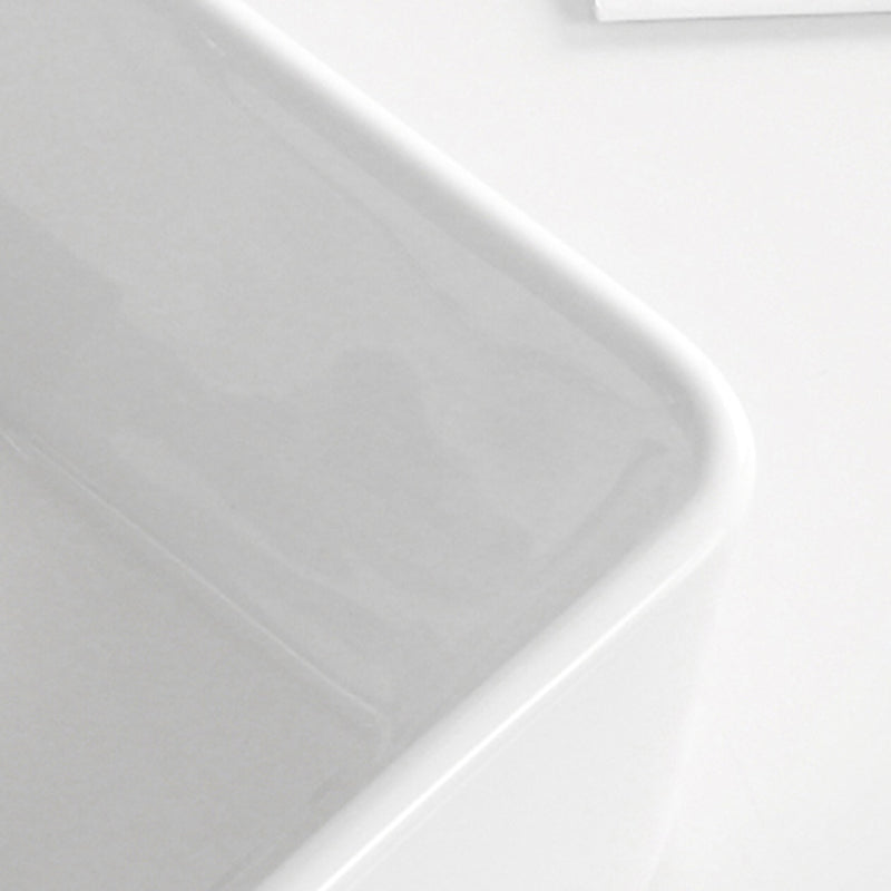 Contemporary Bathroom Sink Porcelain Solid Color Rectangular Vessel Bathroom Sink