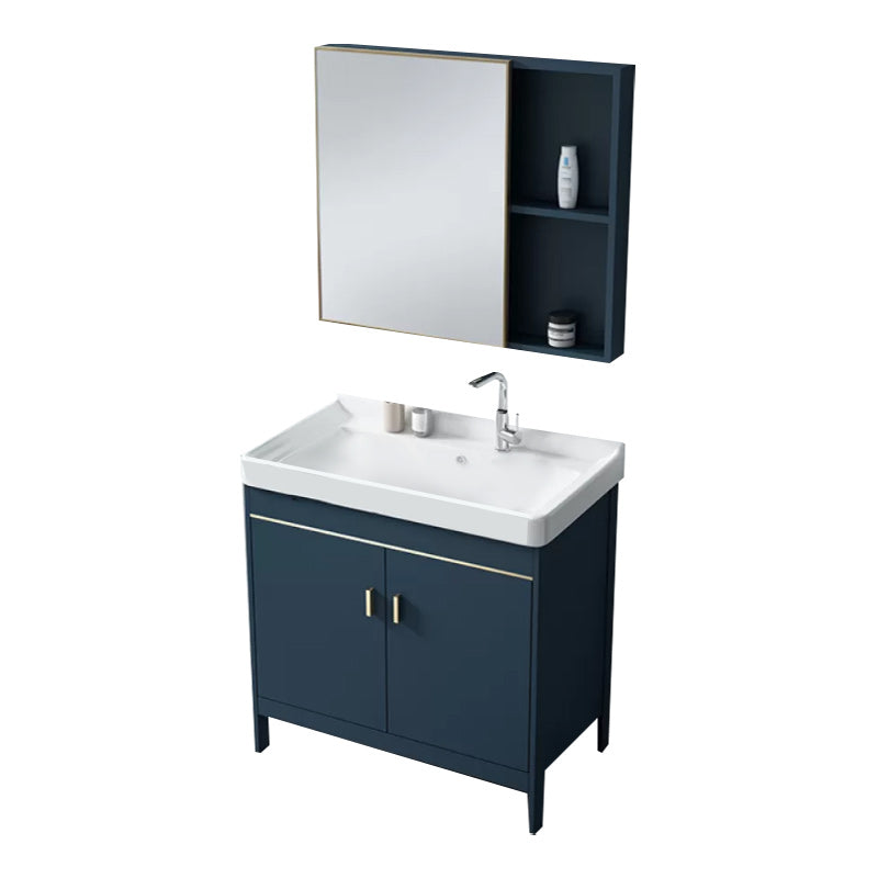 Glam Bathroom Vanity Set Ceramic Top Standalone Cabinet and Faucet Sink Vanity