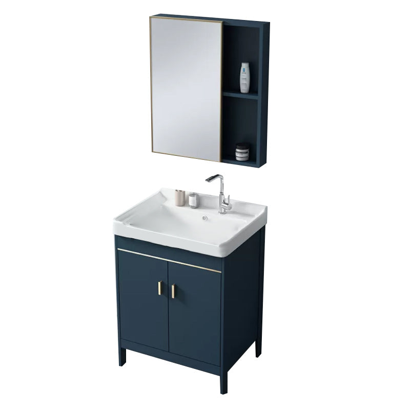 Glam Bathroom Vanity Set Ceramic Top Standalone Cabinet and Faucet Sink Vanity