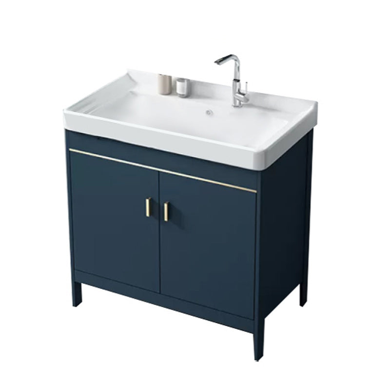 Glam Bathroom Vanity Set Ceramic Top Standalone Cabinet and Faucet Sink Vanity