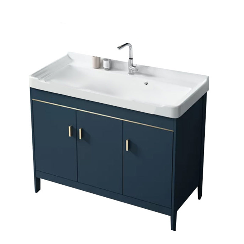 Glam Bathroom Vanity Set Ceramic Top Standalone Cabinet and Faucet Sink Vanity