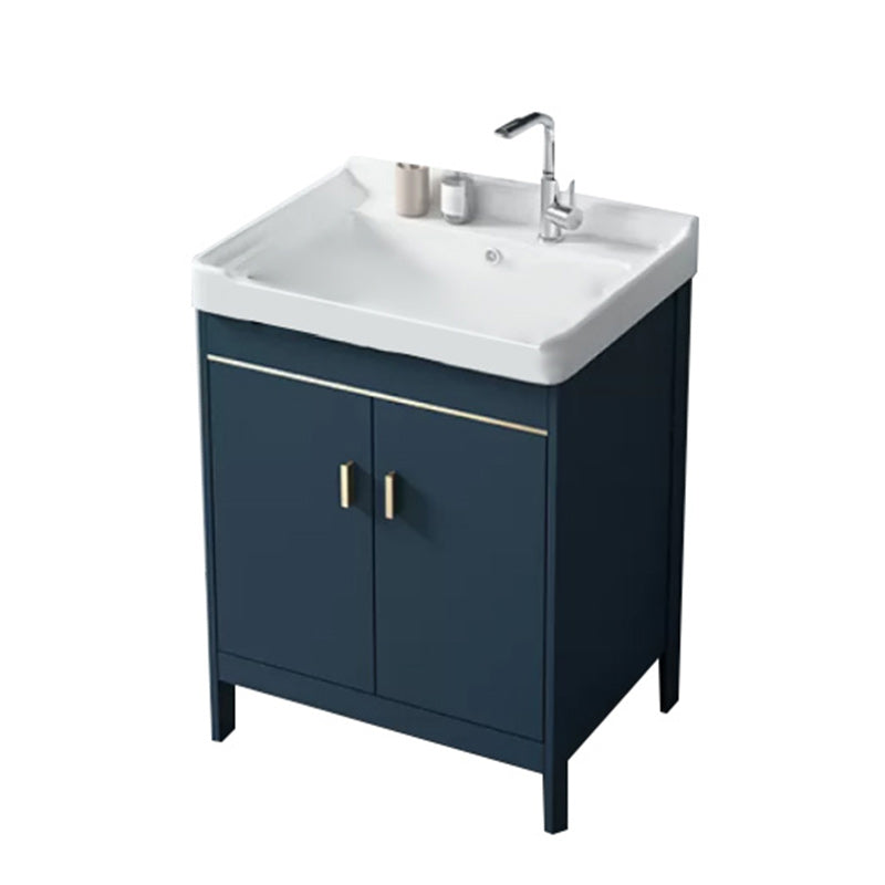 Glam Bathroom Vanity Set Ceramic Top Standalone Cabinet and Faucet Sink Vanity