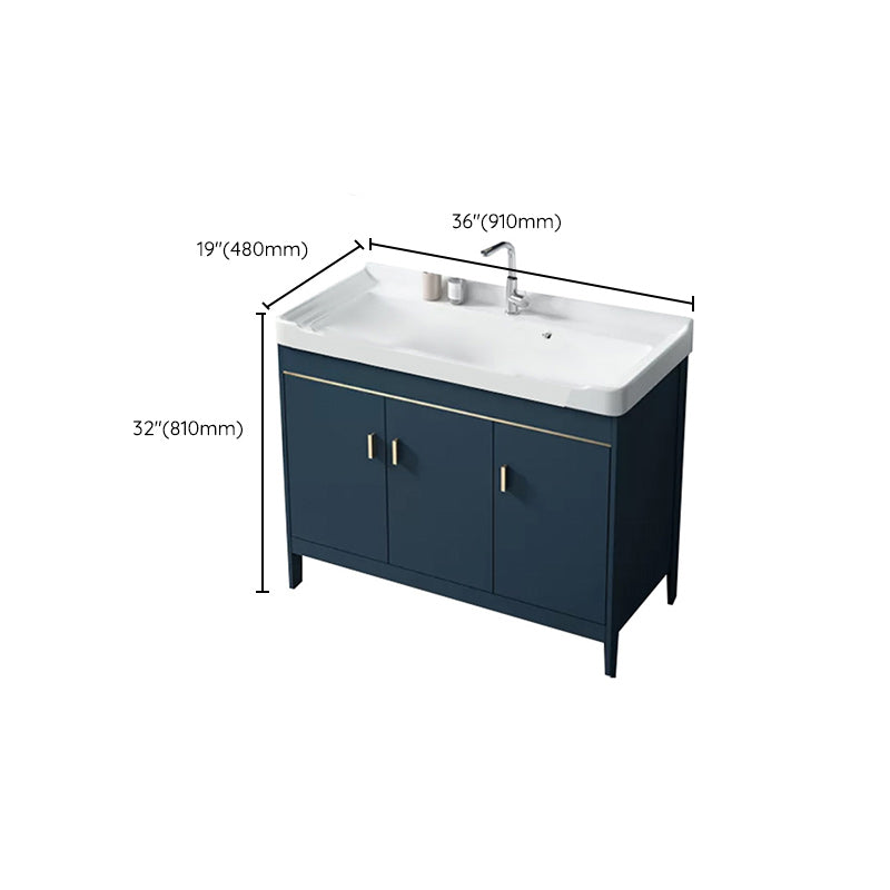 Glam Bathroom Vanity Set Ceramic Top Standalone Cabinet and Faucet Sink Vanity