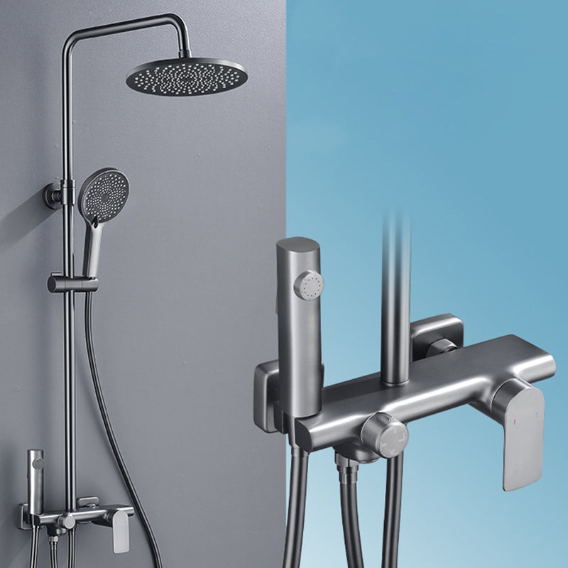 Wall Mounted Modern Square Metal Shower Adjustable Shower Head Shower Faucet