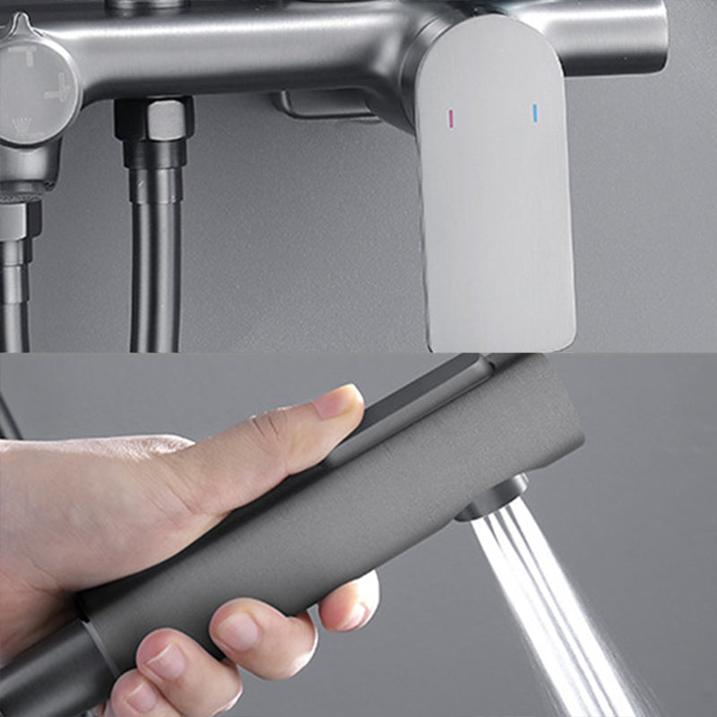 Wall Mounted Modern Square Metal Shower Adjustable Shower Head Shower Faucet