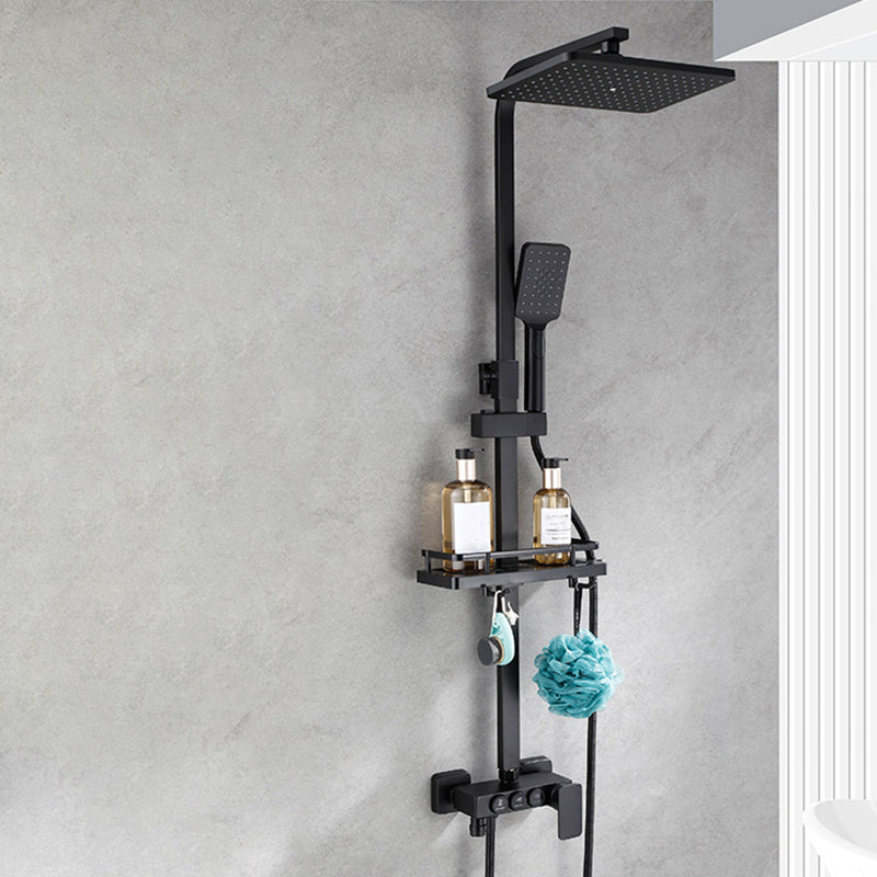 Contemporary Copper Shower System Wall Mounted Shower System with Hand Shower