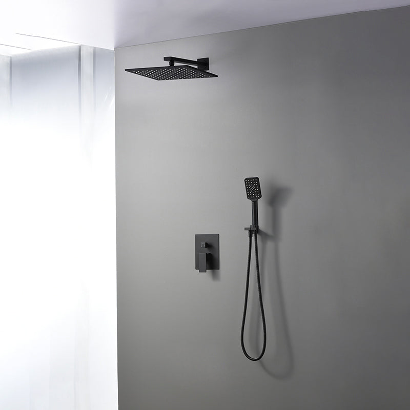Square Black Spot Resist Shower Faucet Shower Arm Shower with Handheld Shower Head