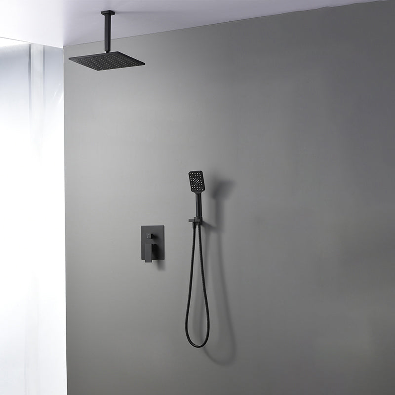Square Black Spot Resist Shower Faucet Shower Arm Shower with Handheld Shower Head