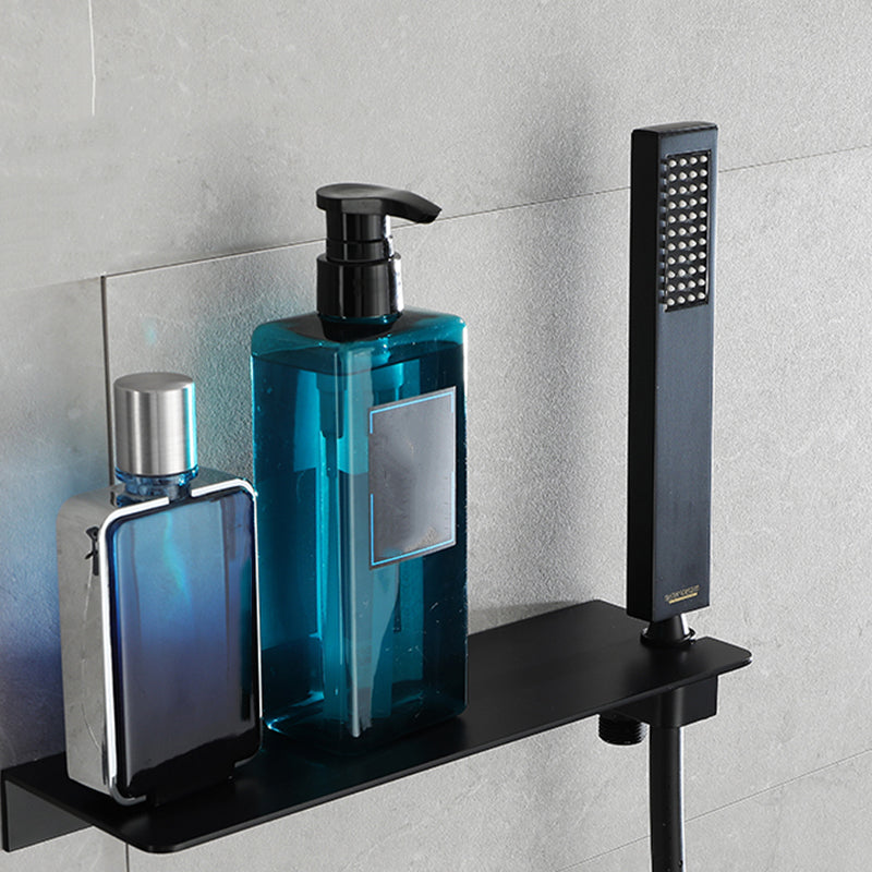 Modern Shower Faucet Adjustable Water Flow Rain Shower Head Shower System in Black