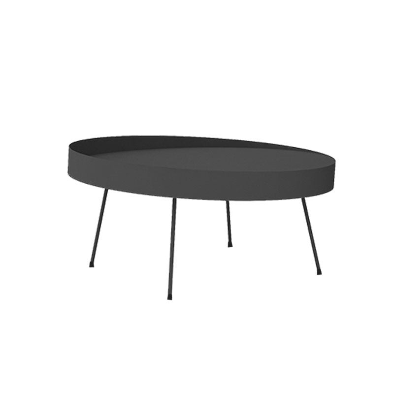 Mid Century Iron Round Coffee Table 2 Pieces Tray Top Cocktail Table Set