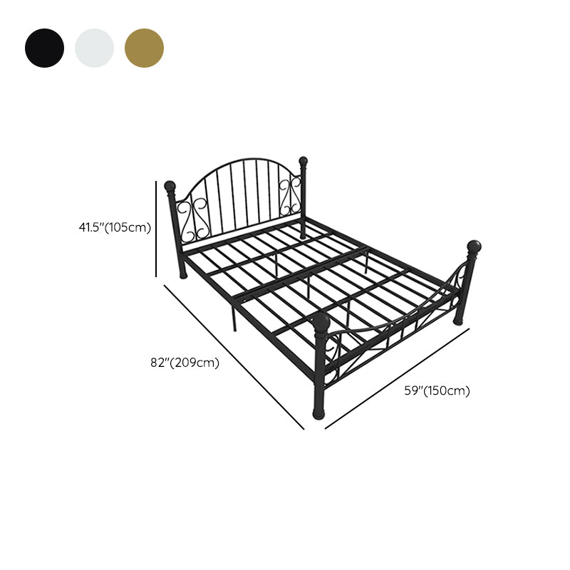 Metal Slat Headboard with Footboard Contemporary Princess Bed