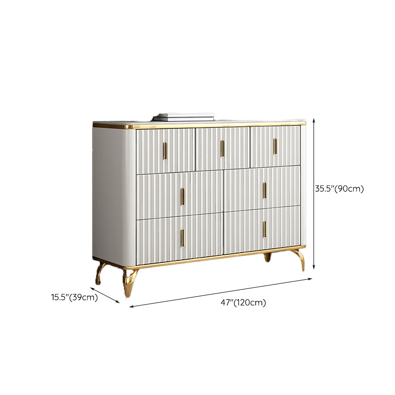 Glam Engineered Wood Horizontal Storage Chest Bedroom Chest with Drawers