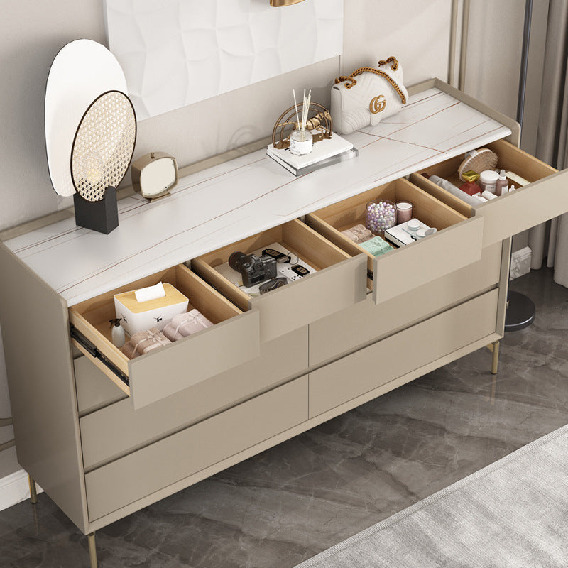 Glam Stone Storage Chest Bedroom 16" Wide Chest in White with Drawers