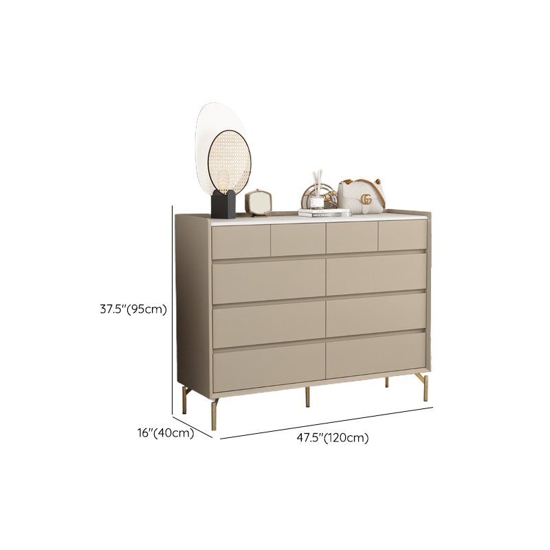 Glam Stone Storage Chest Bedroom 16" Wide Chest in White with Drawers