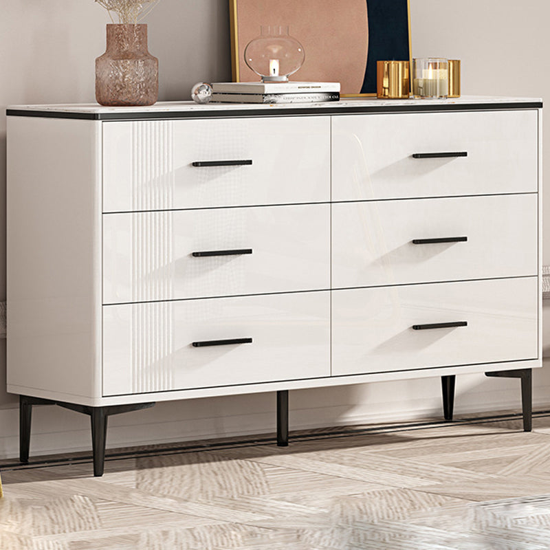 Contemporary Bedroom Storage Chest Stone Chest in White with Drawers
