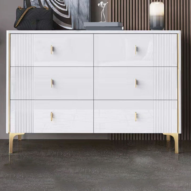 Engineered Wood Glam Horizontal Storage Chest Bedroom Chest with Drawers