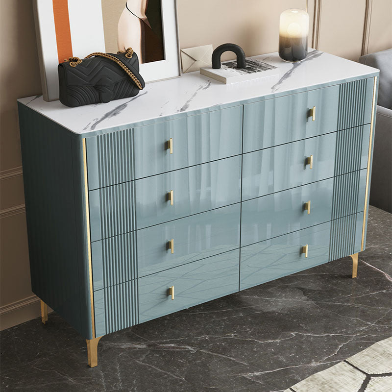 Engineered Wood Glam Horizontal Storage Chest Bedroom Chest with Drawers