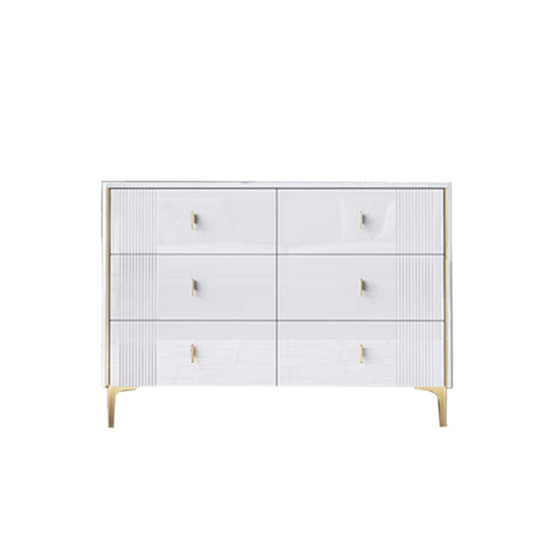 Engineered Wood Glam Horizontal Storage Chest Bedroom Chest with Drawers