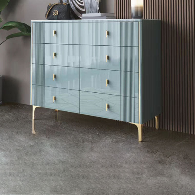 Engineered Wood Glam Horizontal Storage Chest Bedroom Chest with Drawers