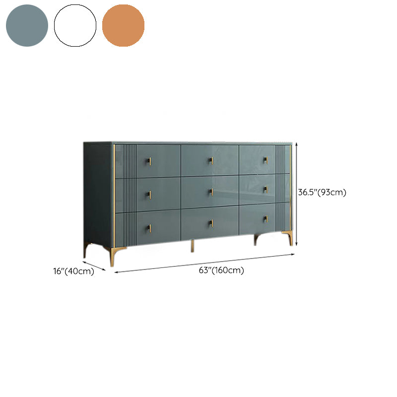 Engineered Wood Glam Horizontal Storage Chest Bedroom Chest with Drawers