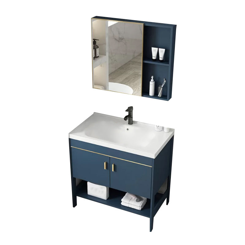 Glam Sink Vanity Stainless Steel Standalone Cabinet and Shelving Included Vanity Set