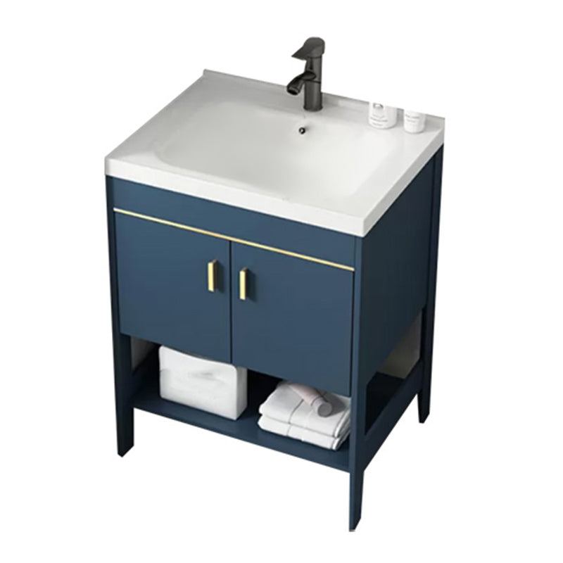 Glam Sink Vanity Stainless Steel Standalone Cabinet and Shelving Included Vanity Set