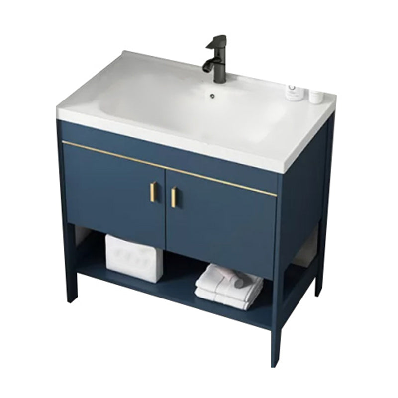 Glam Sink Vanity Stainless Steel Standalone Cabinet and Shelving Included Vanity Set