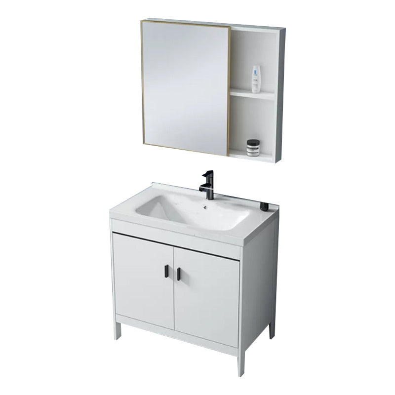 Modern Sink Vanity Wood with Mirror Faucet and Standalone Cabinet Sink Floor Cabinet