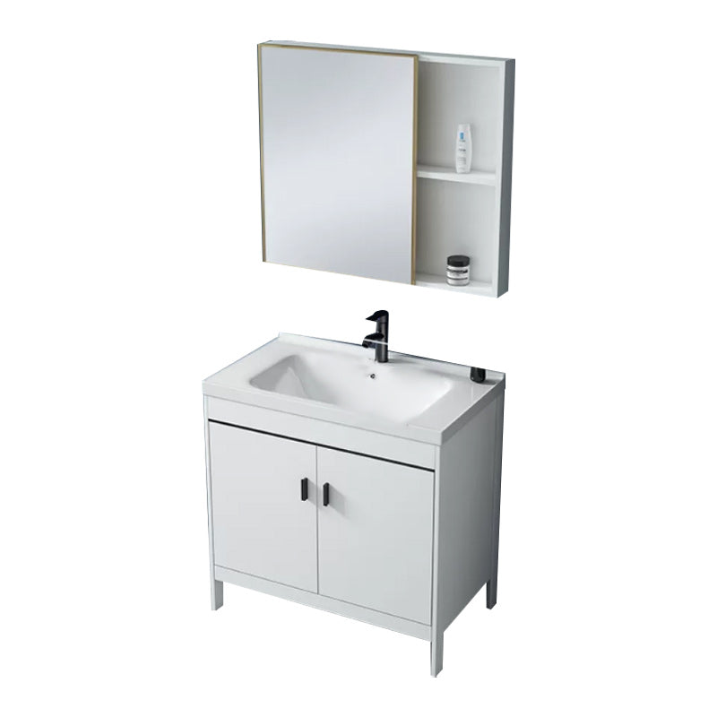 Modern Sink Vanity Wood with Mirror Faucet and Standalone Cabinet Sink Floor Cabinet