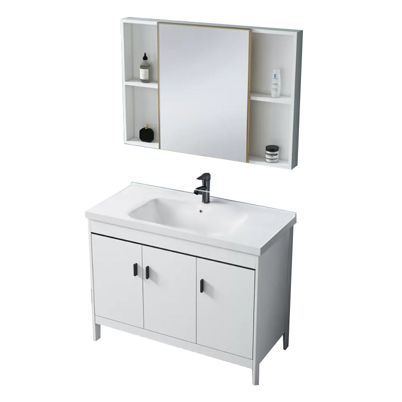 Modern Sink Vanity Wood with Mirror Faucet and Standalone Cabinet Sink Floor Cabinet