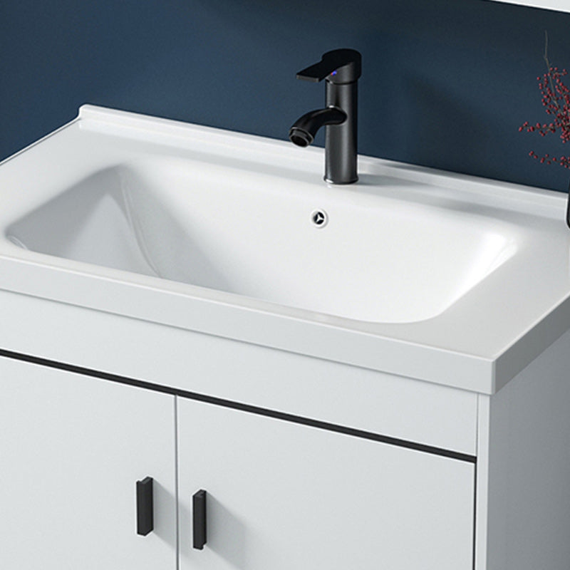 Modern Sink Vanity Wood with Mirror Faucet and Standalone Cabinet Sink Floor Cabinet