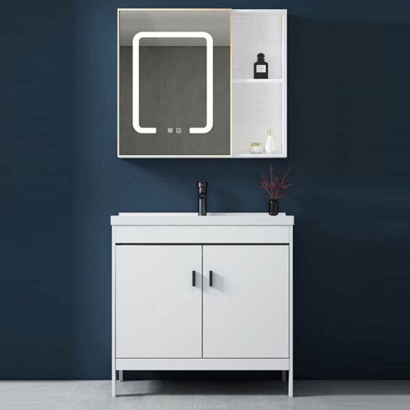 Modern Sink Vanity Wood with Mirror Faucet and Standalone Cabinet Sink Floor Cabinet