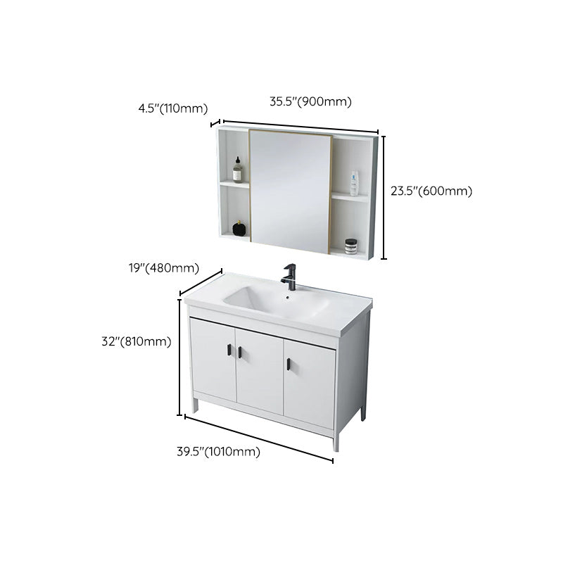 Modern Sink Vanity Wood with Mirror Faucet and Standalone Cabinet Sink Floor Cabinet