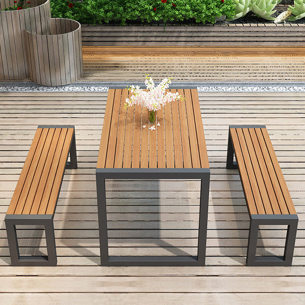 Industrial 1/3 Pieces Dining Set Reclaimed Wood Dining Table Set for Outdoor