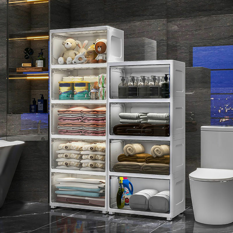 5-Door Storage Cabinet Contemporary Plastic Wardrobe Armoire