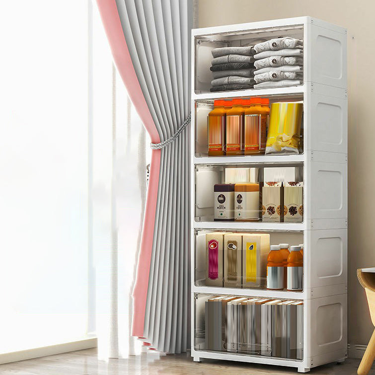 5-Door Storage Cabinet Contemporary Plastic Wardrobe Armoire