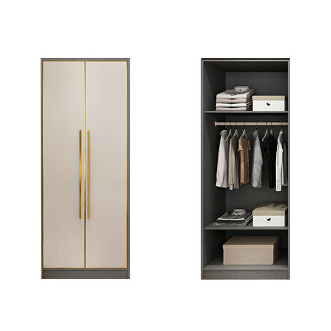 Contemporary Wardrobe Closet with Shelves Engineered Wood Wardrobe Armoire