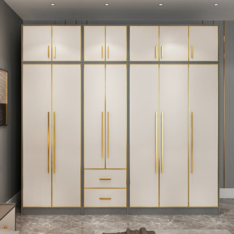 Contemporary Wardrobe Closet with Shelves Engineered Wood Wardrobe Armoire