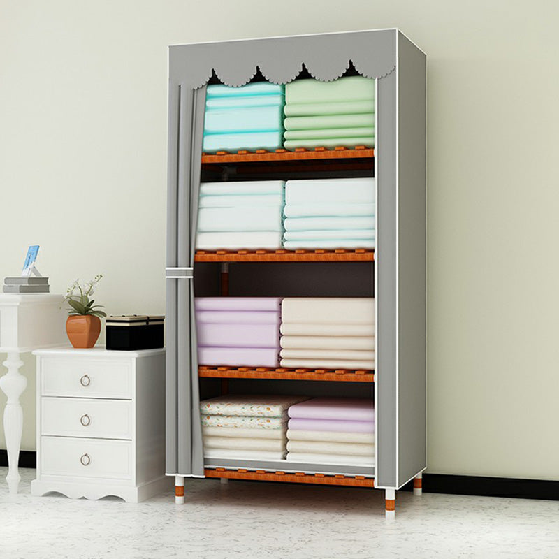Modern Wardrobe with Solid Wood Frame Matte Finish Cabinet for Bedroom