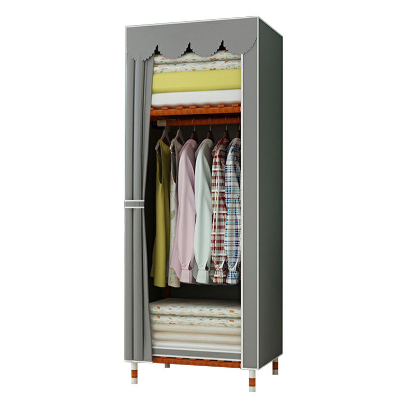 Modern Wardrobe with Solid Wood Frame Matte Finish Cabinet for Bedroom