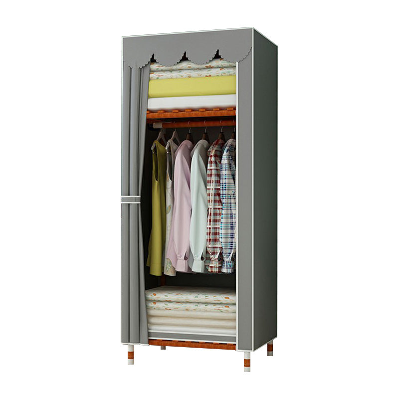 Modern Wardrobe with Solid Wood Frame Matte Finish Cabinet for Bedroom