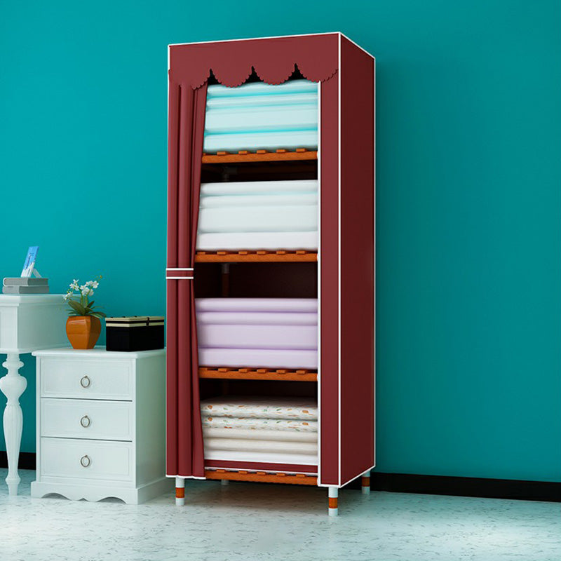 Modern Wardrobe with Solid Wood Frame Matte Finish Cabinet for Bedroom