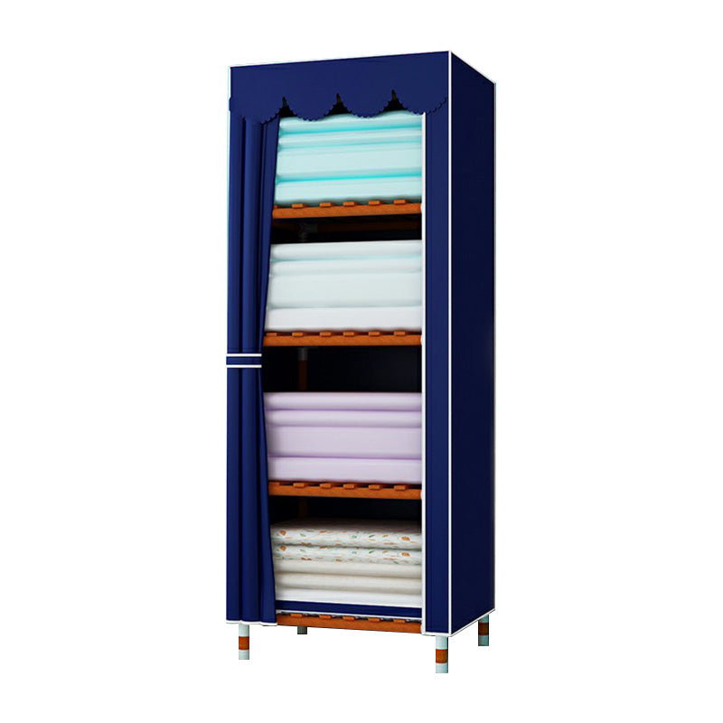 Modern Wardrobe with Solid Wood Frame Matte Finish Cabinet for Bedroom