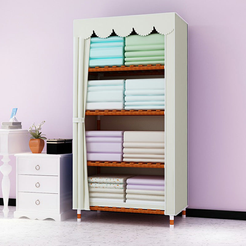 Modern Wardrobe with Solid Wood Frame Matte Finish Cabinet for Bedroom