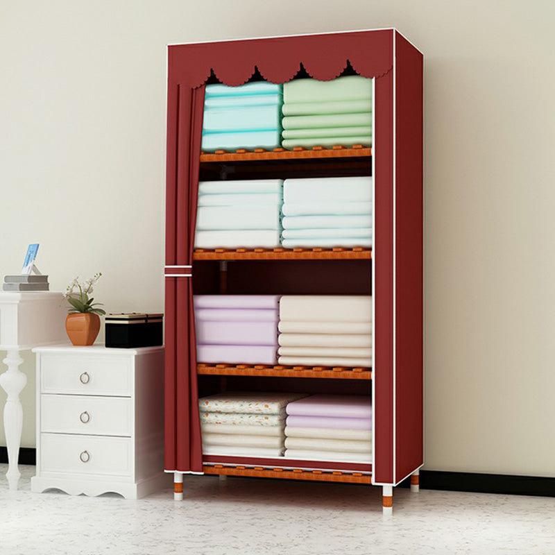 Modern Wardrobe with Solid Wood Frame Matte Finish Cabinet for Bedroom