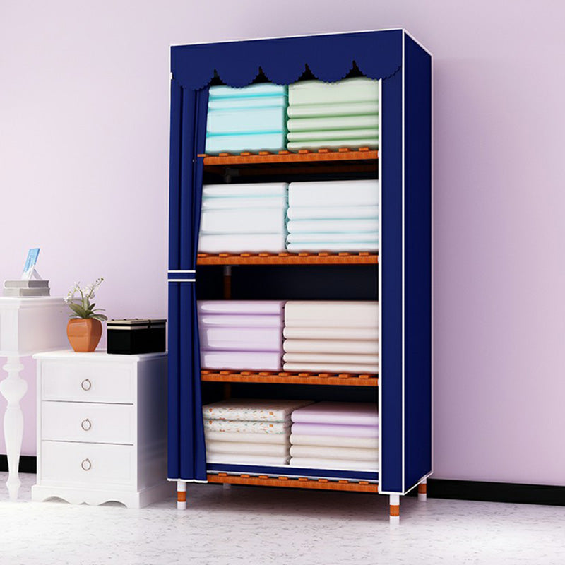 Modern Wardrobe with Solid Wood Frame Matte Finish Cabinet for Bedroom