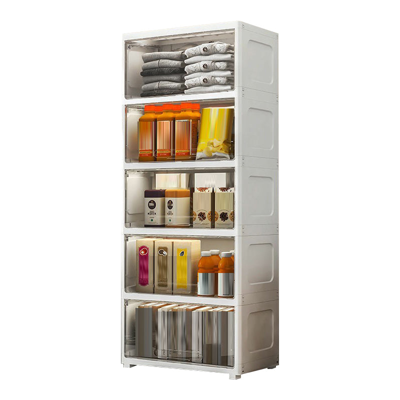 Contemporary Wardrobe Armoire with Legs Plastic Non-Hanging Armoire