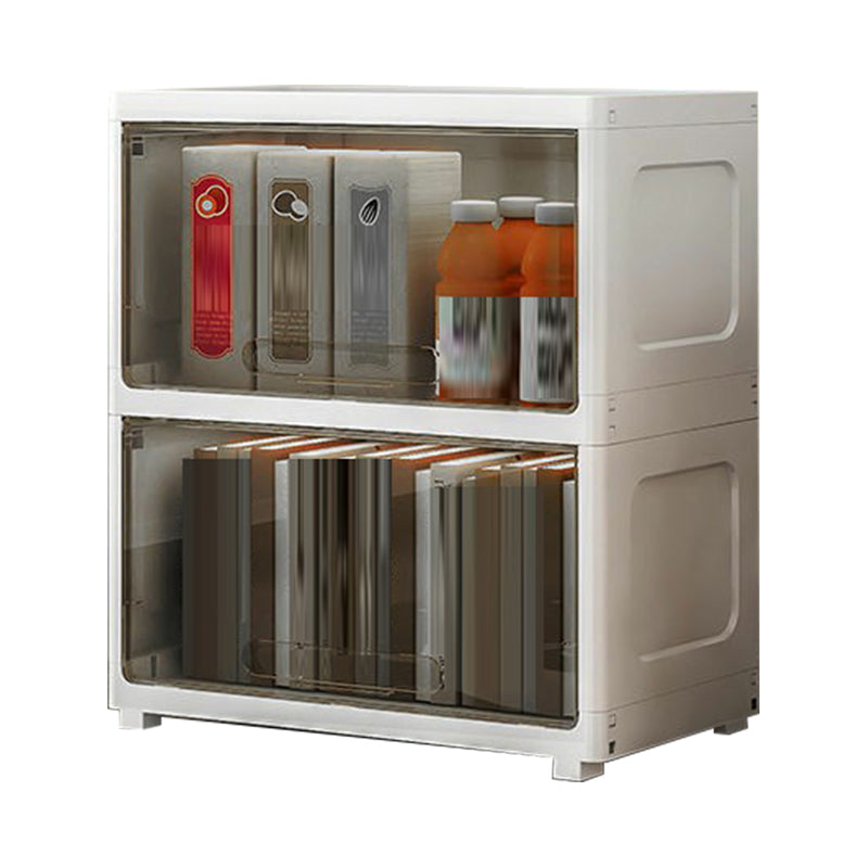 Contemporary Wardrobe Armoire with Legs Plastic Non-Hanging Armoire