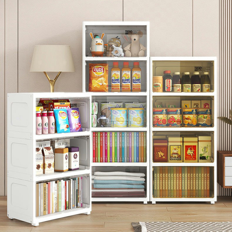 Contemporary Wardrobe Armoire with Legs Plastic Non-Hanging Armoire